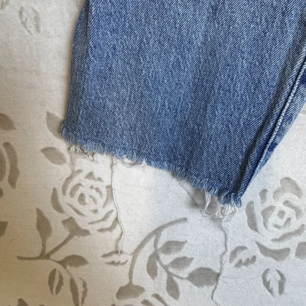 Madewell High-Rise Distressed Raw-Hem Denim Jeans The Perfect Vintage Jean 29 - Picture 4 of 8
